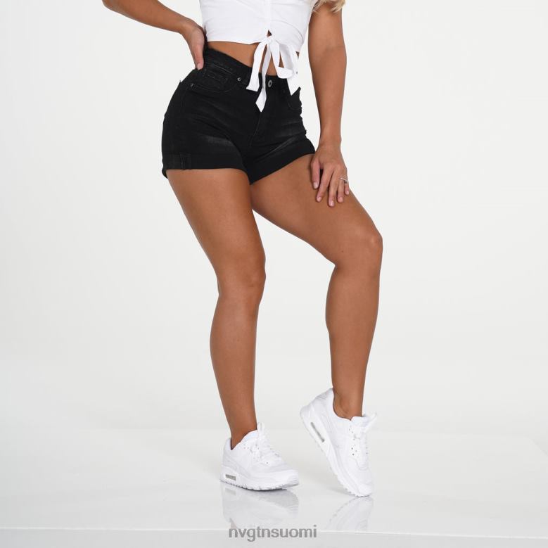 NVGTN Trikoot 8D6ZZ746 NVGTN naiset navishapen farkkushortsit musta elämäntapa