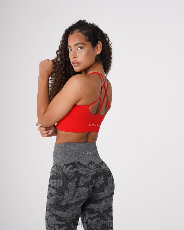 NVGTN Suomi 8D6ZZ60 NVGTN naiset kukoistavat saumattomat rintaliivit helakanpunainen kunto