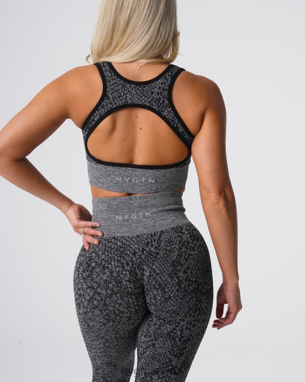 NVGTN Trikoot 8D6ZZ215 NVGTN naiset snakeskin eclipse saumattomat rintaliivit mustapilkuinen kunto