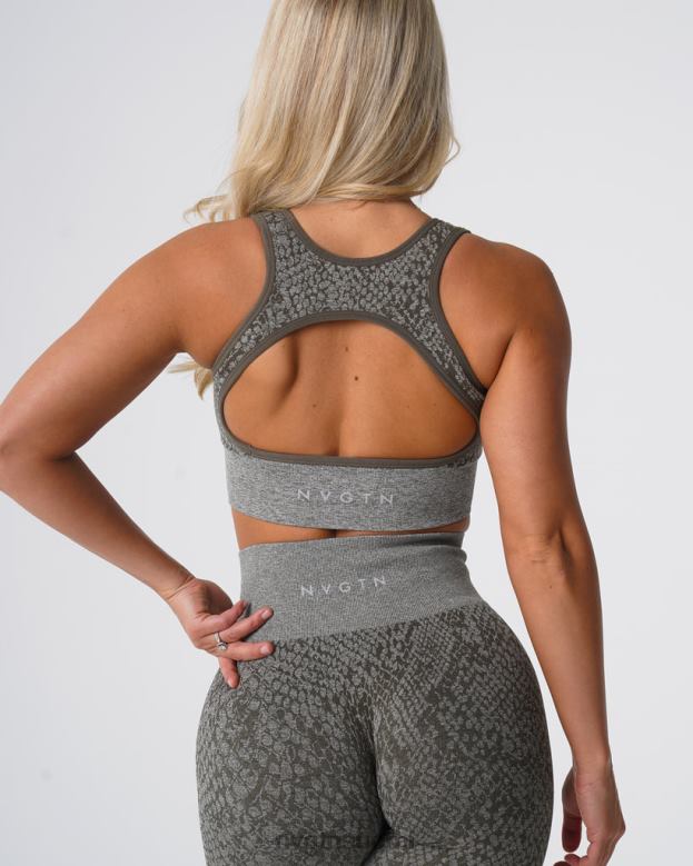 NVGTN Trikoot 8D6ZZ221 NVGTN naiset snakeskin eclipse saumattomat rintaliivit khakin vihreä kunto