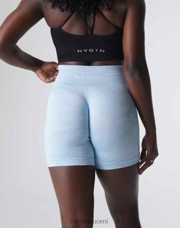 NVGTN Suomi 8D6ZZ447 NVGTN naiset camo saumattomat shortsit jäinen sininen kunto