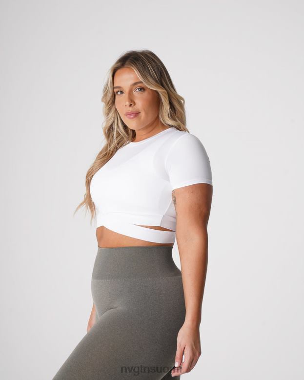 NVGTN Suomi 8D6ZZ247 NVGTN naiset crossbody t-paita valkoinen kunto